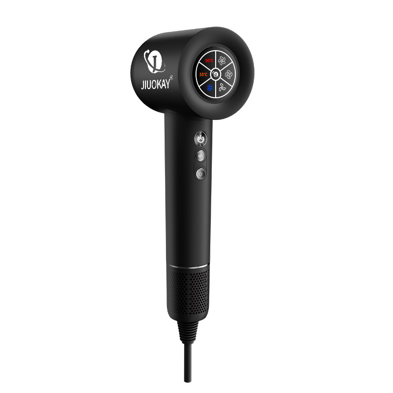 Asciugatrice di capelli senza spazzola ad alta velocità da 1600W schermo LCD ionico negativo asciugatura rapida senza frizz