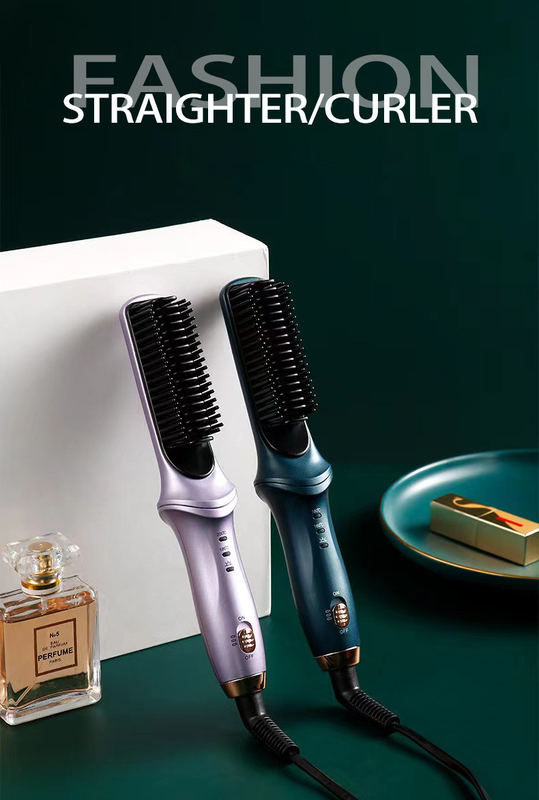 Stretto per capelli a pettine calda blu viola per donne con 3 Temps 20s riscaldamento veloce