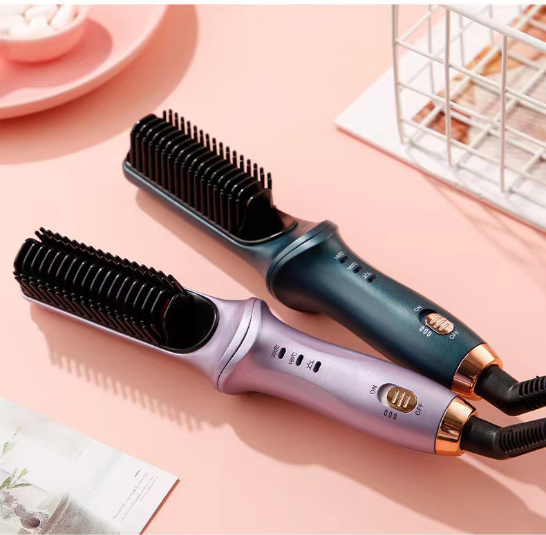 Stretto per capelli a pettine calda blu viola per donne con 3 Temps 20s riscaldamento veloce