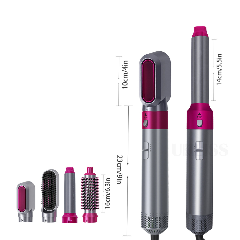 Avvolgimento a aria a ioni negativi Curling automatico di capelli Styling spazzola ad aria calda 5 in 1 Multi funzione