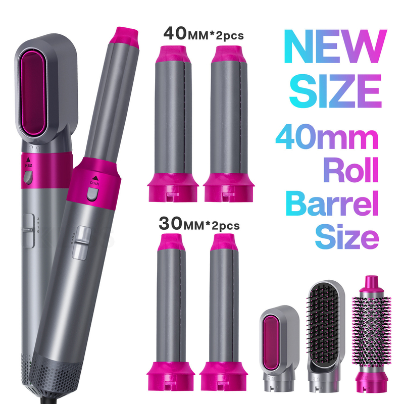 Avvolgimento a aria a ioni negativi Curling automatico di capelli Styling spazzola ad aria calda 5 in 1 Multi funzione