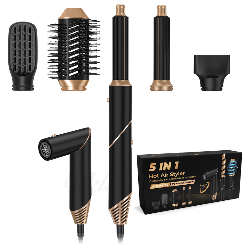 6 in 1 Styler multifunzione pieghevole portatile Air Wrap Curling Nuovo design Travel Hot Air Brush Comb