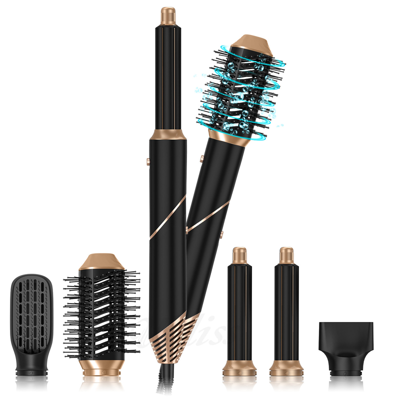 6 in 1 Styler multifunzione pieghevole portatile Air Wrap Curling Nuovo design Travel Hot Air Brush Comb