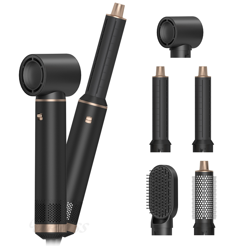 5 in 1 scatola regalo nera asciugacapelli One Step Professional Ion Negativo Multi Function Styler