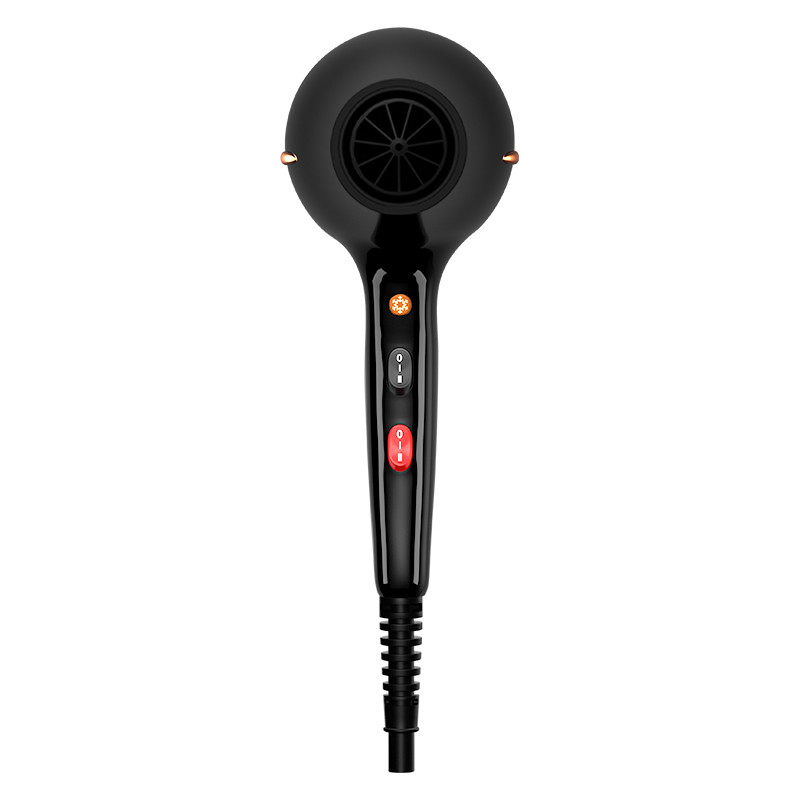 Asciugacapelli elettrico con maniglia ergonomica con design di riduzione del rumore e grande presa d'aria in metallo