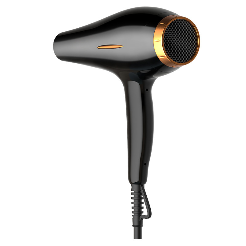 Asciugacapelli elettrico con maniglia ergonomica con design di riduzione del rumore e grande presa d'aria in metallo