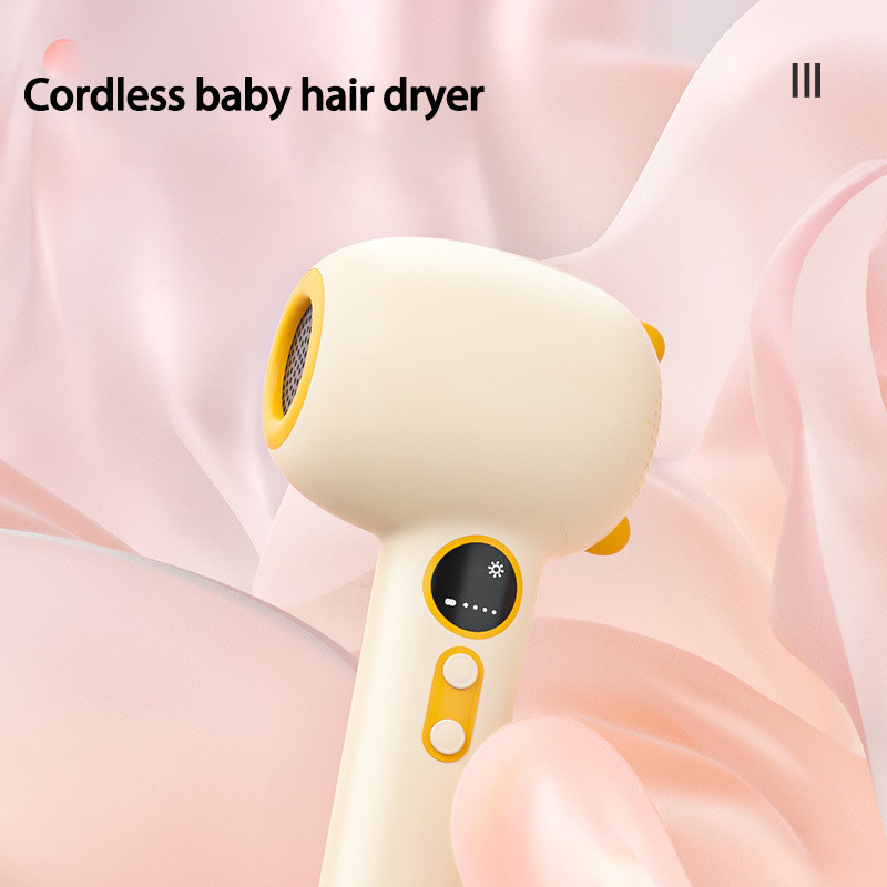 Asciugacapelli per bambini senza fili convenientemente progettato con base di ricarica GW 0.7KG Giallo / Blu