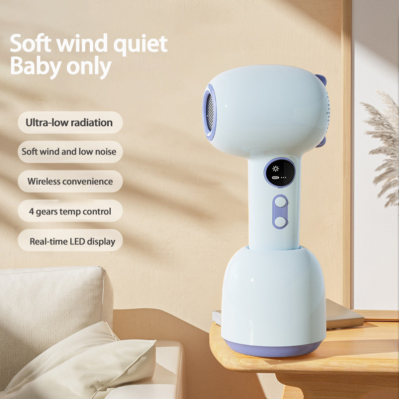 Basso rumore Nessuna radiazione Asciugatrice per capelli per la pelle per bambini 85W Wireless Wireless ricaricabile