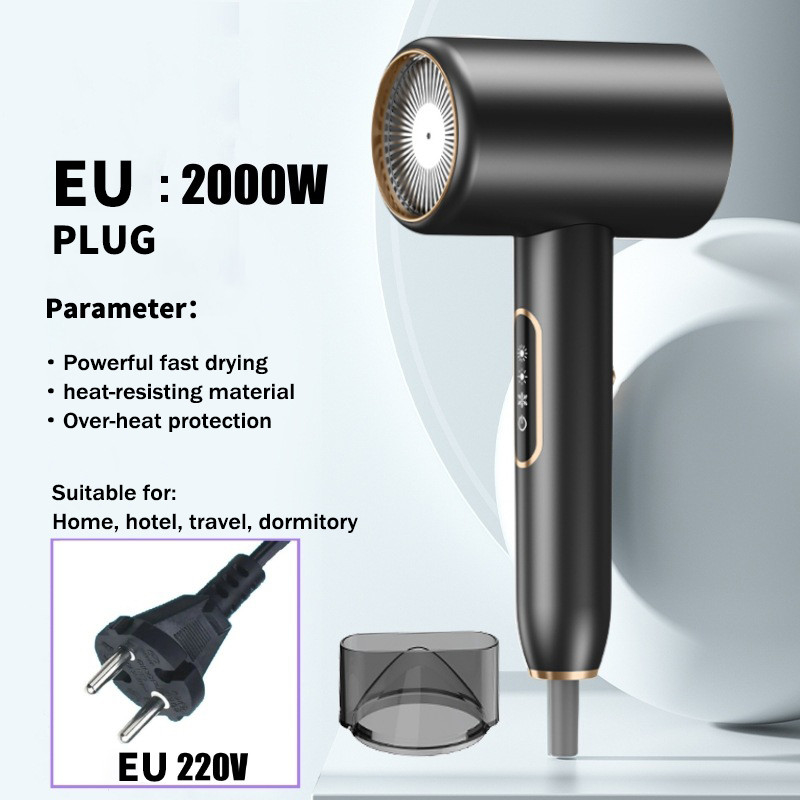 2000W Potente asciugacapelli ad alta velocità LCD Liquid Crystal Display Ion Negativo Asciugacapelli Salone