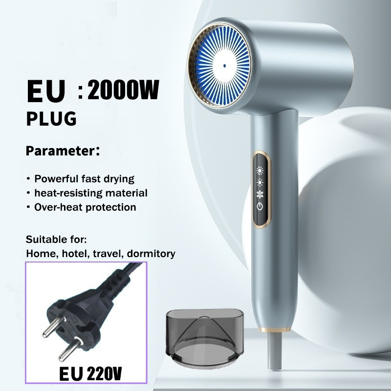 2000W Potente asciugacapelli ad alta velocità LCD Liquid Crystal Display Ion Negativo Asciugacapelli Salone