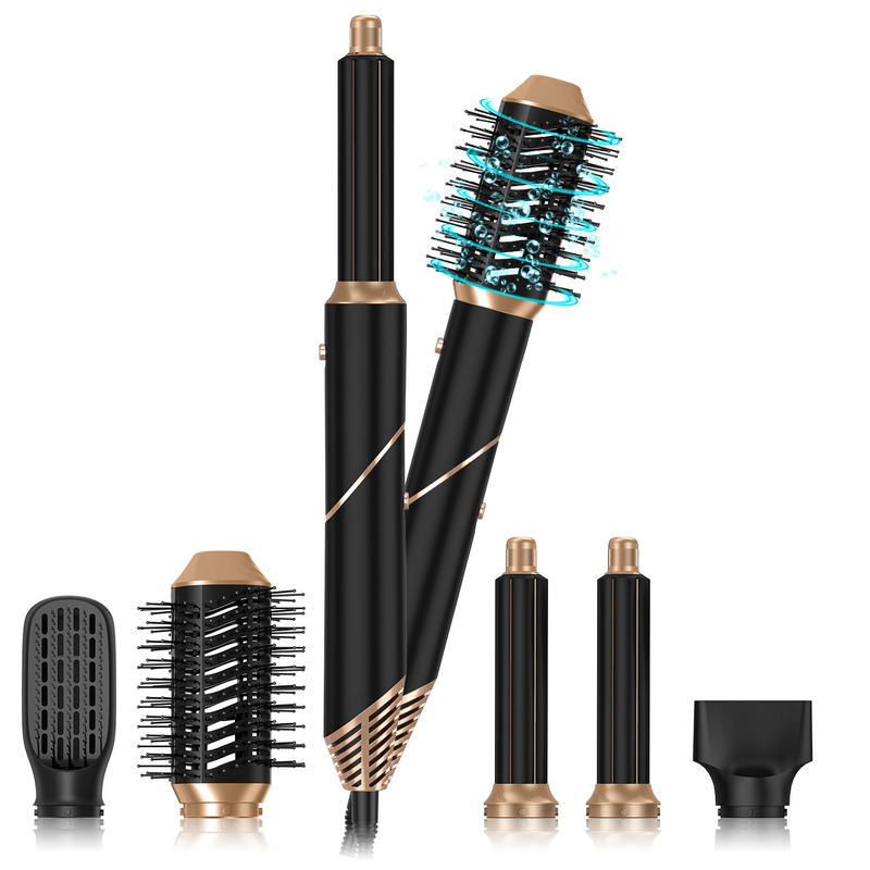 Professionale 6 in 1 Potente Pieghevole Styling Acciaio caldo Asciugatrice Ionica Salone di bellezza Balck Golden