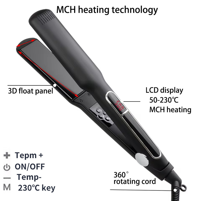 65W MCH 2 in 1 strettulatore di capelli Display LCD Flat Iron Multi Function Hair Curler con pannello di 3 dimensioni