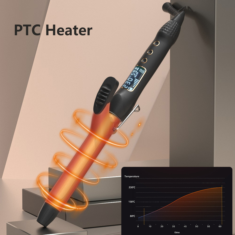 Incollatore elettrico per capelli con schermo LCD e cavo rotante a 360°