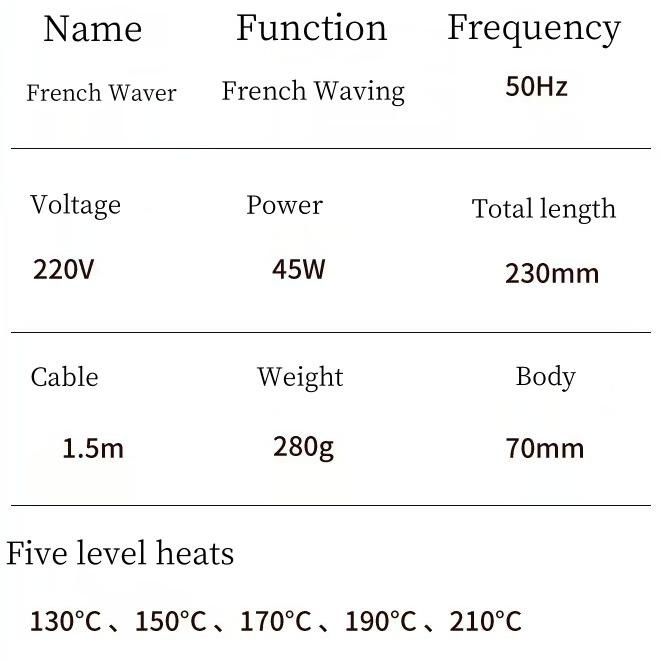 45W French Egg Waver Hair Curler Rivestimento a base d'acqua con vetro in ceramica Grandi onde di rotolamento Ion negativi Riscaldamento rapido