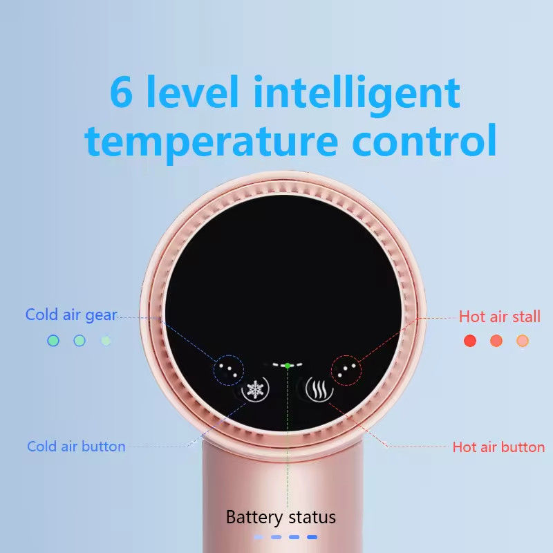 Asciugacapelli senza fili ricaricabile supporta una lunga durata della batteria, bassa temperatura e asciugacapelli agli ioni negativi