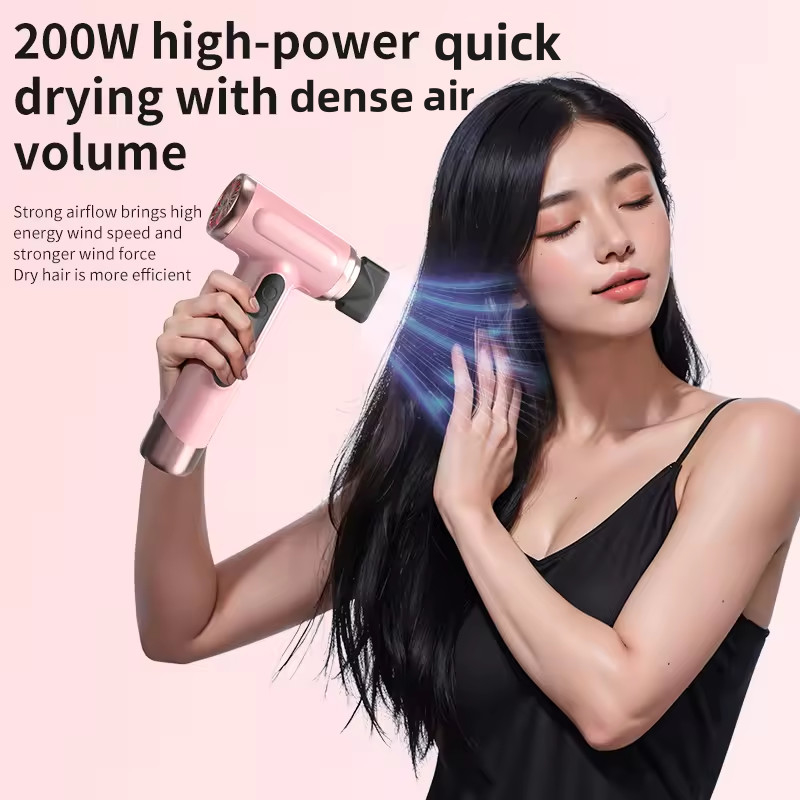 Asciugatrice di capelli senza fili a schermo LCD con tecnologia ad alta concentrazione di ioni negativi