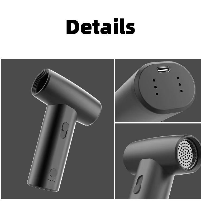 Asciugatrice di capelli ricaricabile set 80W Mini asciugatrice di capelli senza foglie per la casa e all' esterno