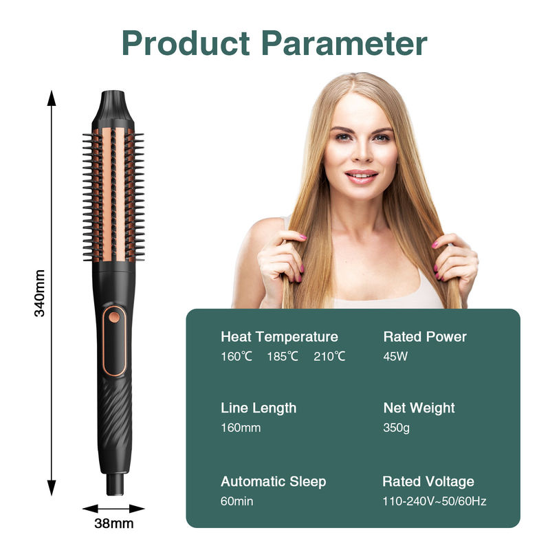 Spazzola per capelli in ceramica di turmalina con temperatura regolabile e cavo di alimentazione da 1,6 metri