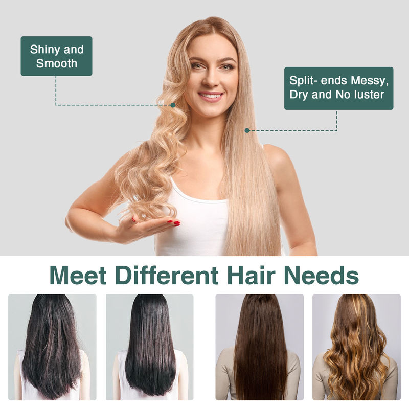 Spazzola per capelli in ceramica di turmalina con temperatura regolabile e cavo di alimentazione da 1,6 metri