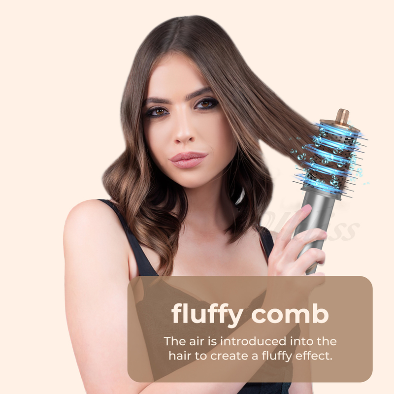 Set di asciugacapelli pieghevole 8 in 1 con impostazioni di calore regolabili e design multi-ugello