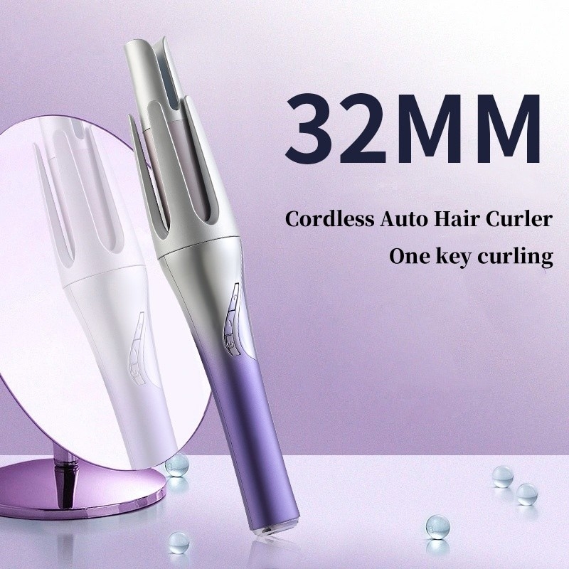 Curling Iron 28W Wireless Automatic Curler 4500mAh Cordless Ricaricabile 32mm Curl Wand