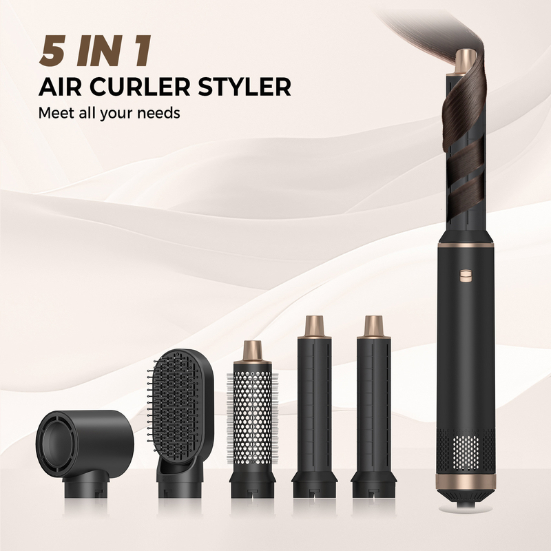 Multifunzione 5 in 1 set spazzole a aria calda riducendo il rumore curling tecnologia di ioni negativi di ferro