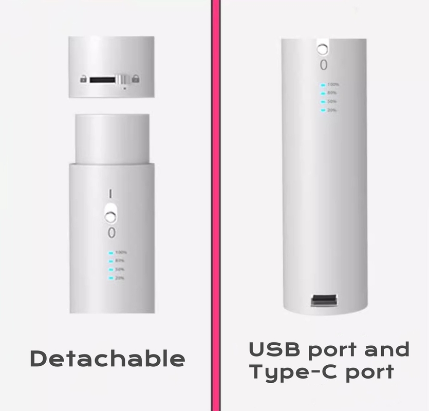 Asciugatrice di capelli portatile senza fili batteria da 60W alimentata da 4 leghe di alluminio a impostazione di calore