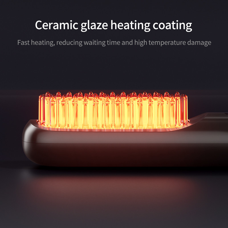 Asciugatrice di capelli elettrica Spazzola aria calda pettine calore USB senza fili raddrizzatore di capelli ricaricabile spazzola