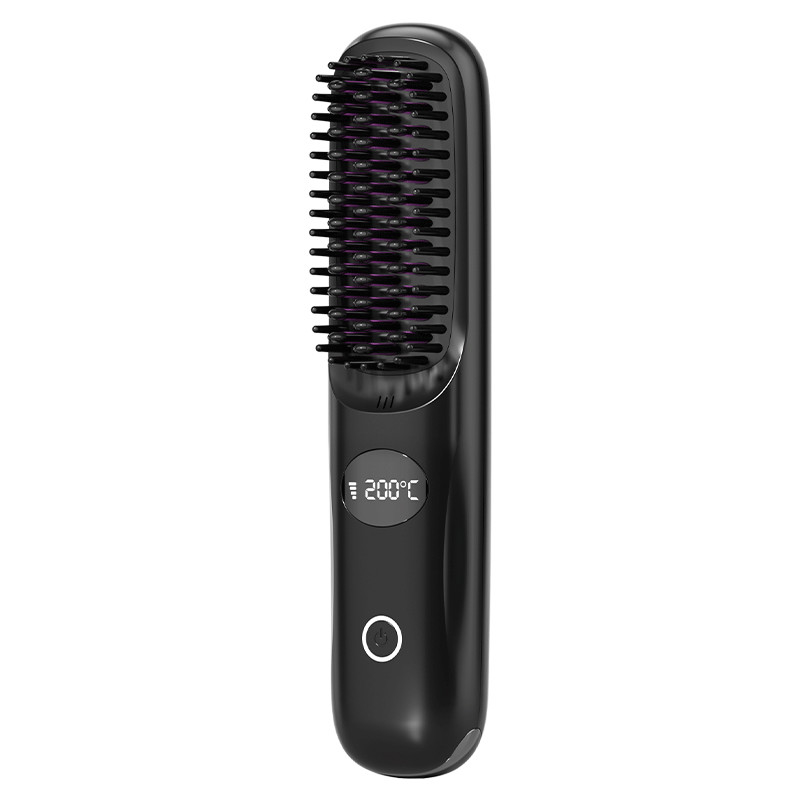 Asciugatrice di capelli elettrica Spazzola aria calda pettine calore USB senza fili raddrizzatore di capelli ricaricabile spazzola