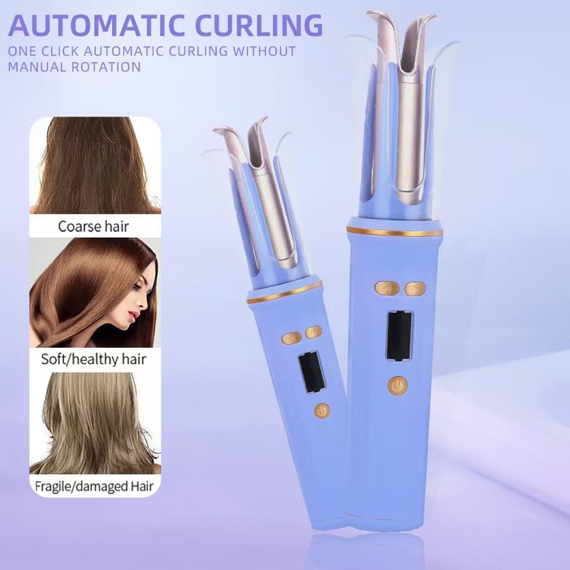 USB ricaricabile portatile per capelli Viaggi senza fili Mini capelli ferro Auto curler display LCD Temperatura