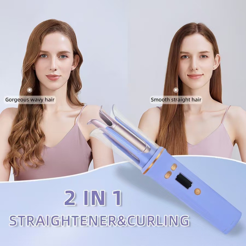 USB ricaricabile portatile per capelli Viaggi senza fili Mini capelli ferro Auto curler display LCD Temperatura