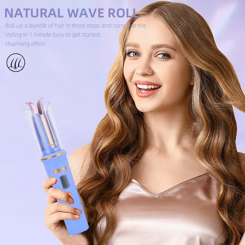 USB ricaricabile portatile per capelli Viaggi senza fili Mini capelli ferro Auto curler display LCD Temperatura