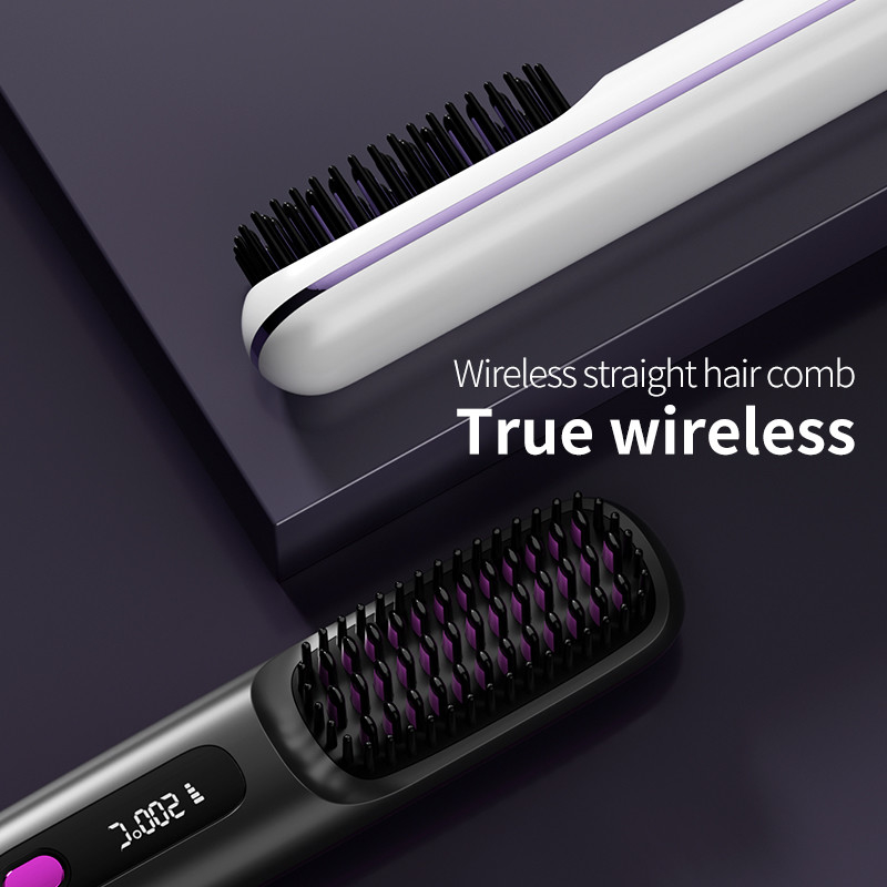 Spazzola elettrica ad aria calda pettine dirittore di capelli in ceramica con tecnologia agli ioni negativi e cavo girevole