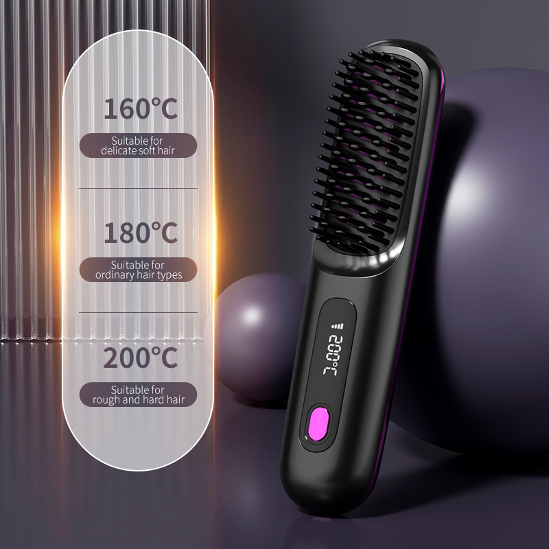 Spazzola elettrica ad aria calda pettine dirittore di capelli in ceramica con tecnologia agli ioni negativi e cavo girevole