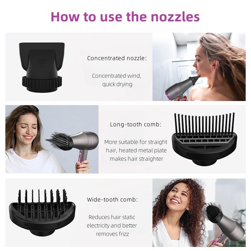 Asciugatrice per capelli a motore a corrente alternata da 1800W per saloni professionali prestazioni con cavo di alimentazione da 2m Asciugatura rapida senza frizz