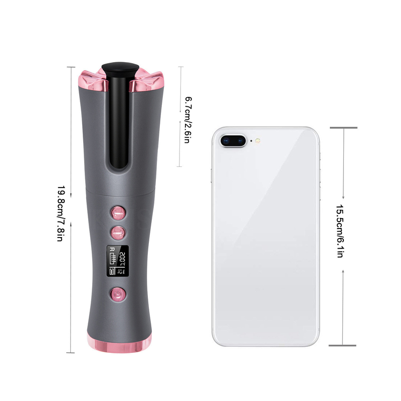 15W cordless Automatic Hair Curler Portatile Tipo-C ricaricabile riscaldamento rapido Design compatto