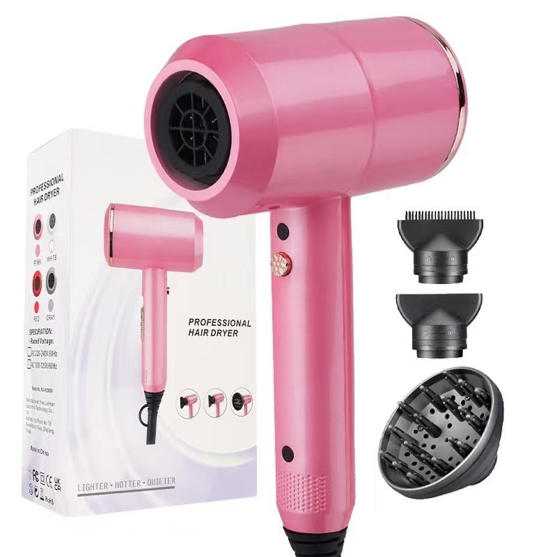 Asciugatrice di capelli a ioni negativi professionale 1500w Strong AC Motor Household Hair Care Con 3 ugelli d'aria per capelli ricci
