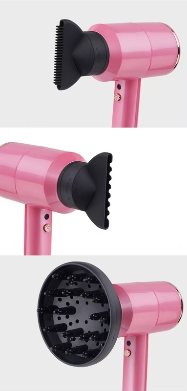Asciugatrice di capelli rosa con 3 accessori professionali per vento potente e cura delicata adatta a tutti i tipi di capelli