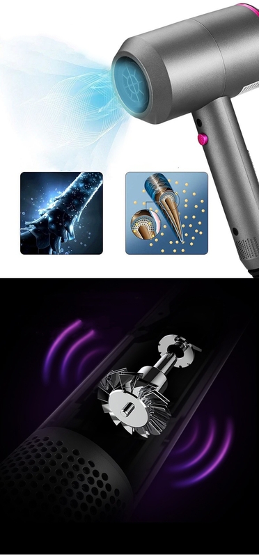 Asciugacapelli elettrico da 1500 watt con 3 accessori multifunzionali per un taglio di capelli perfettamente liscio