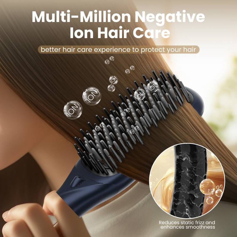 Combine ad ioni negativi ad altissima temperatura per raddrizzare i capelli con 2 impostazioni di velocità e più di un'ora di durata della batteria