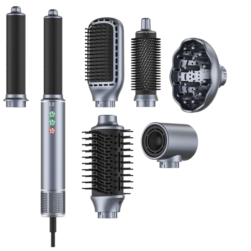 7 in 1 Styler ad aria calda ad alta velocità 110 000 giri al minuto asciugacapelli rotante professionale senza frizz spazzola senza danni da calore