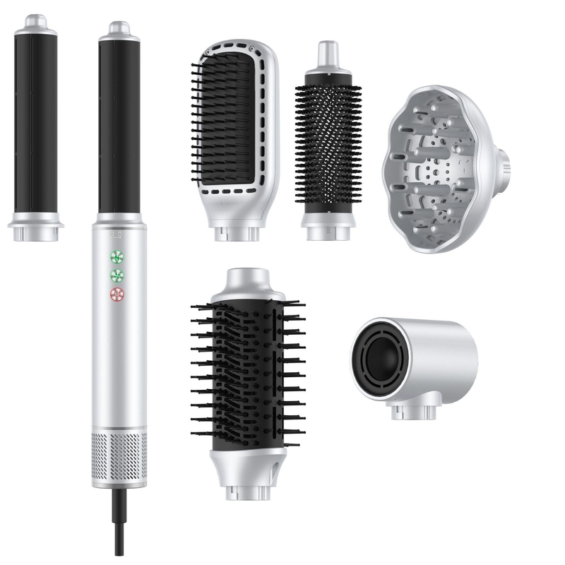 7 in 1 Styler ad aria calda ad alta velocità 110 000 giri al minuto asciugacapelli rotante professionale senza frizz spazzola senza danni da calore