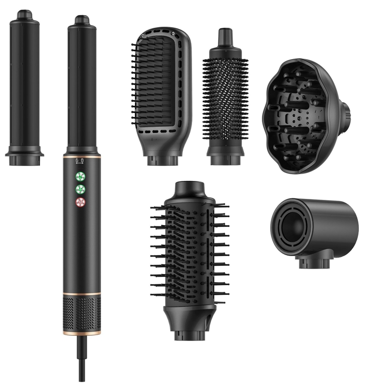 7 in 1 Styler ad aria calda ad alta velocità 110 000 giri al minuto asciugacapelli rotante professionale senza frizz spazzola senza danni da calore
