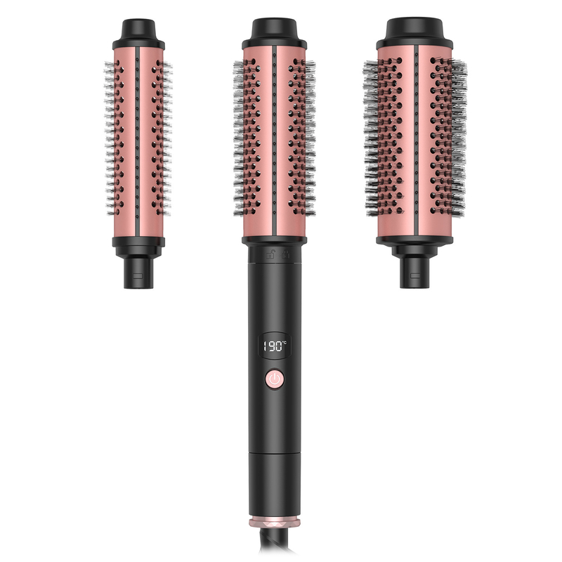 Doppio ceramico 3-in-1 spazzola a aria calda nero oro asciugare come si fa i capelli