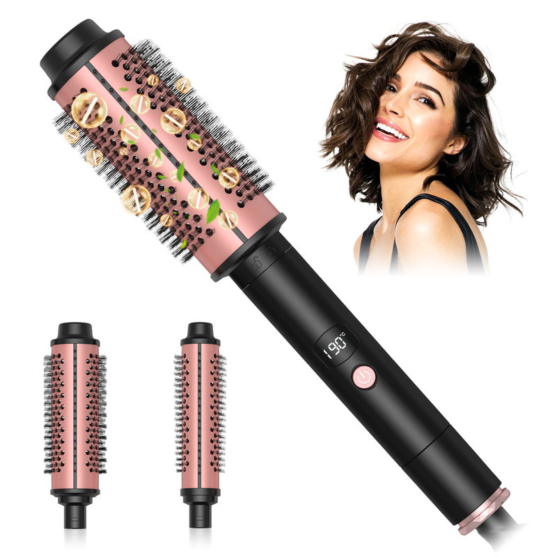 Doppio ceramico 3-in-1 spazzola a aria calda nero oro asciugare come si fa i capelli