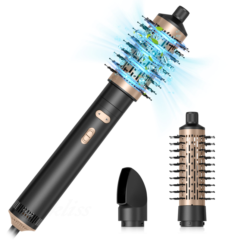 Asciugatrice di capelli Spazzola 6 in 1 Hair Styler Tecnologia ionica argento Asciugatura rapida Multi Styler per capelli lisci e ricci