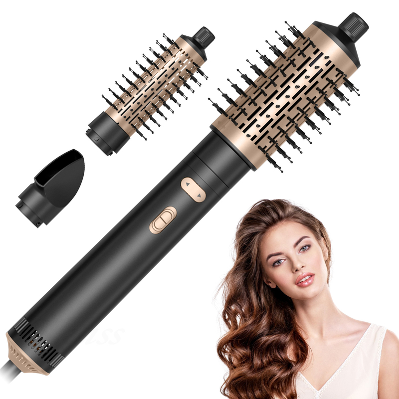 Asciugatrice di capelli Spazzola 6 in 1 Hair Styler Tecnologia ionica argento Asciugatura rapida Multi Styler per capelli lisci e ricci