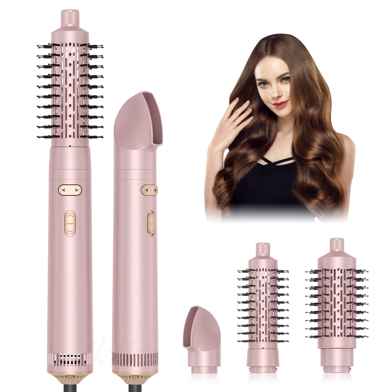 Asciugatrice di capelli Spazzola 6 in 1 Hair Styler Tecnologia ionica argento Asciugatura rapida Multi Styler per capelli lisci e ricci