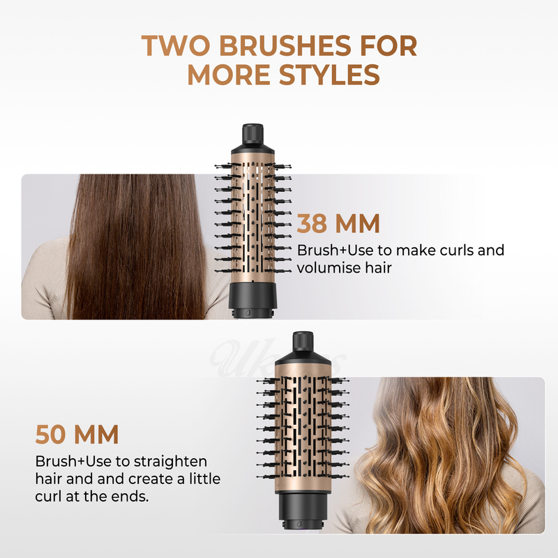 Asciugatrice di capelli Spazzola 6 in 1 Hair Styler Tecnologia ionica argento Asciugatura rapida Multi Styler per capelli lisci e ricci