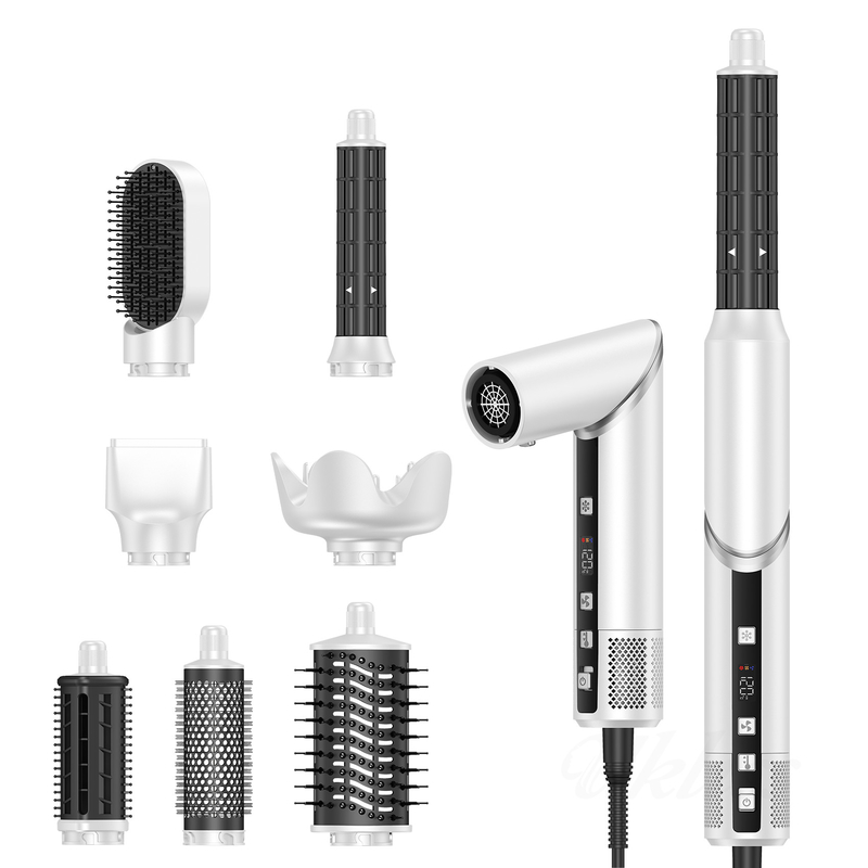 Asciugatrice di capelli professionale ad aria calda 8 in 1 con asciugatrice automatica e cavo di alimentazione 2M 1500W Multi-Styler